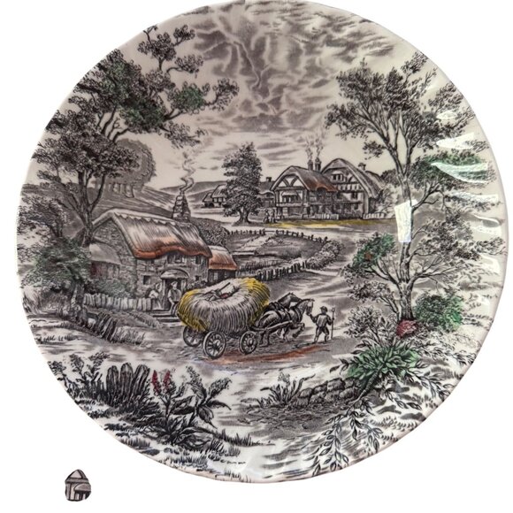 3 Yorkshire Staffordshire England Hand-Engraved Ironstone Bowls Oval Round 4405 - Picture 2 of 11